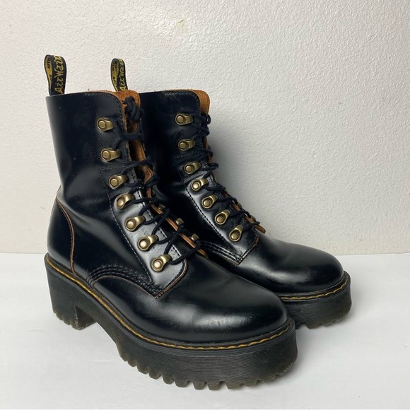Dr. Martens Shoes - LEONA WOMEN'S VINTAGE SMOOTH LEATHER HEELED BOOTS WOMANS 11 EUC